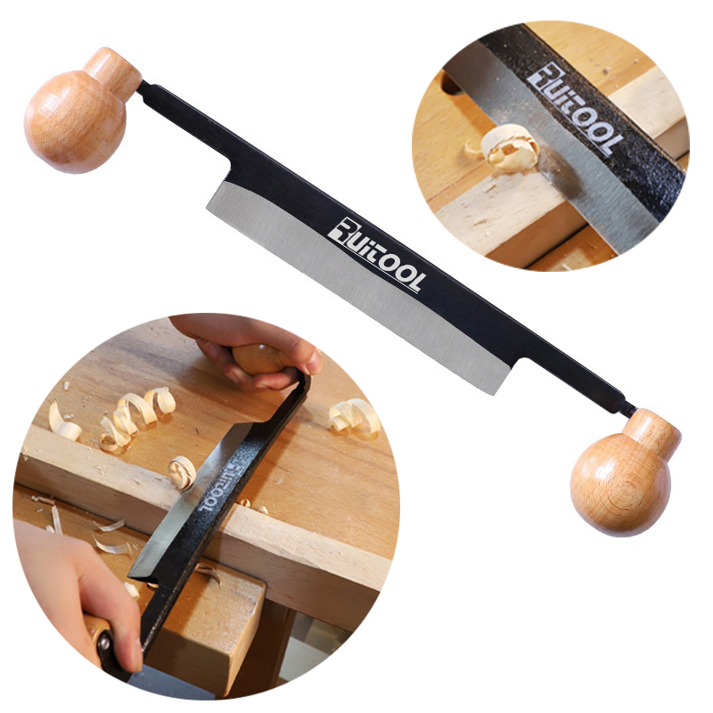 Drawknife Blade - Professional Draw Cutter Double Wooden Handle