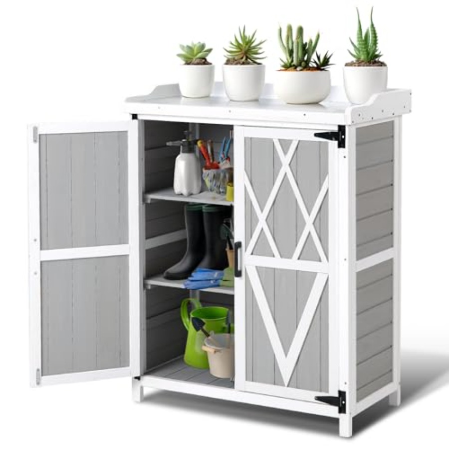 Woodworking Workbench - Outdoor Potting Bench, Garden Wooden Storage