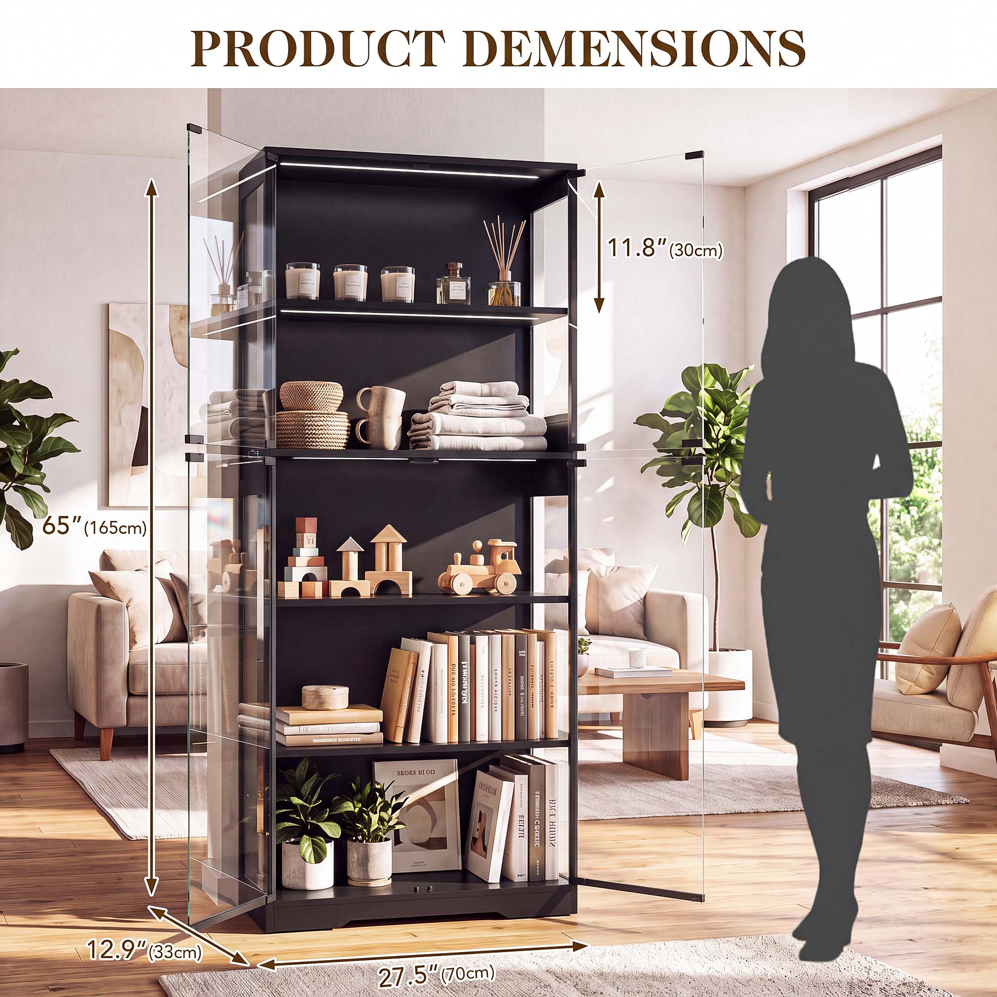 TCGBKAF 5‑Tier Display Cabinet - Wood Woodworking 评论和价格