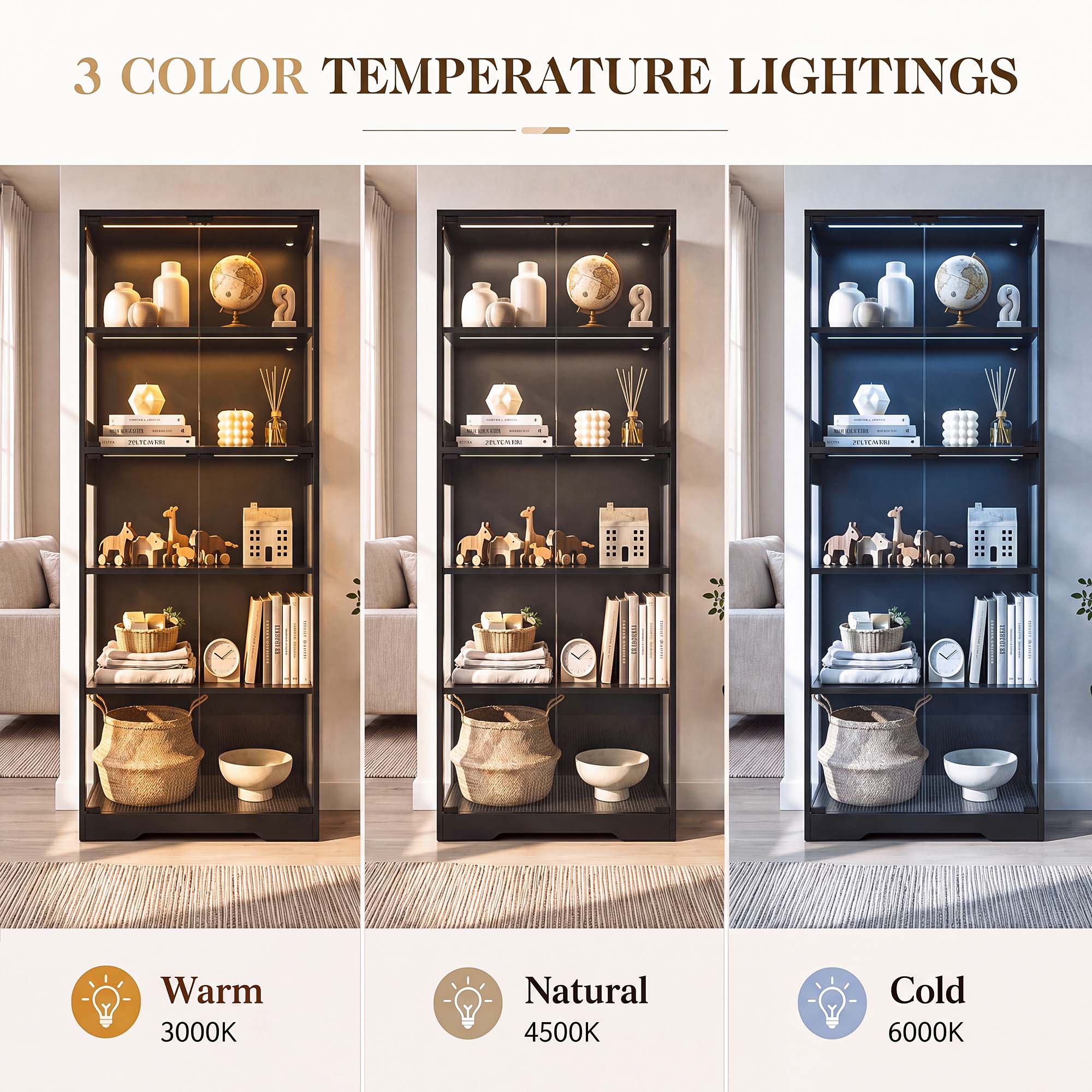 TCGBKAF 5‑Tier Display Cabinet - Wood Woodworking 评论和价格