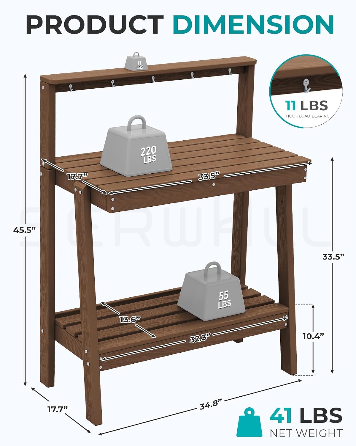 Outdoor Potting Bench Table, T - Woodworking Workbench 评论和价格