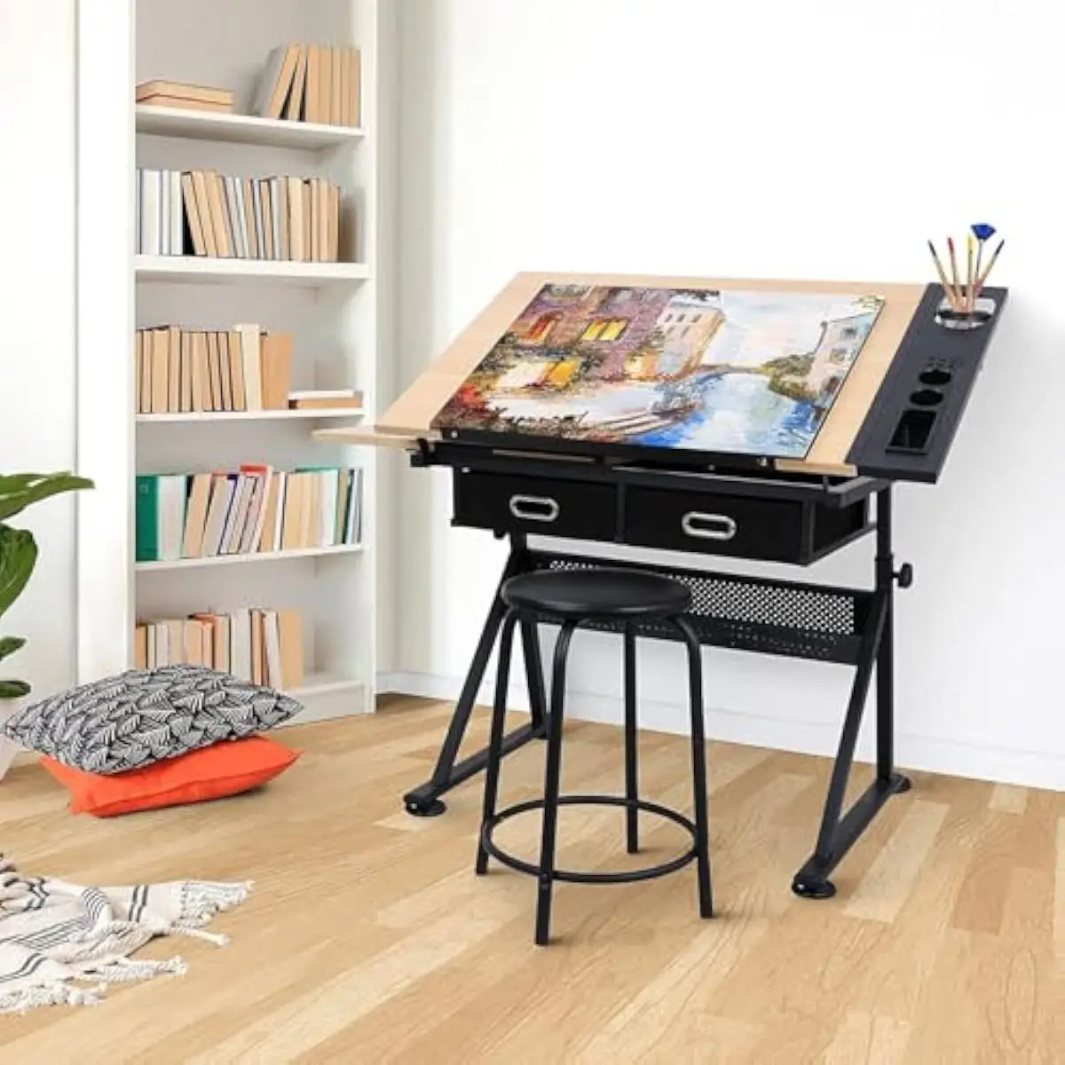 Adjustable Drafting Desk with  - Wood Woodworking 评论和价格