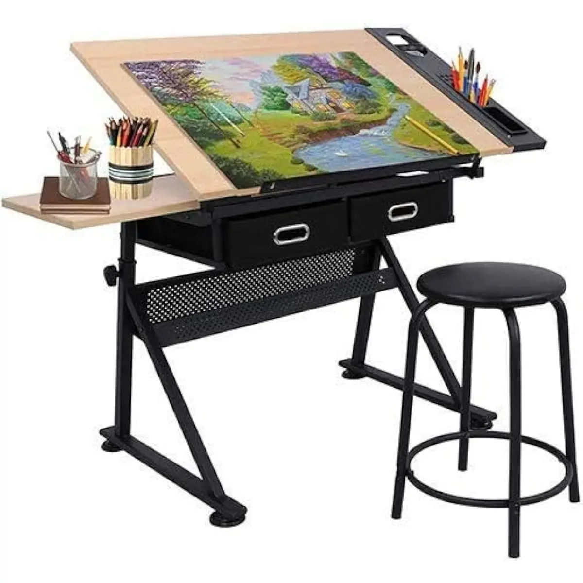 Adjustable Drafting Desk with  - Wood Woodworking 评论和价格