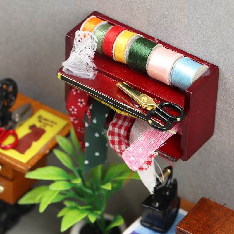 Dollhouse Mini Sewing Box with - Wood Woodworking 评论和价格