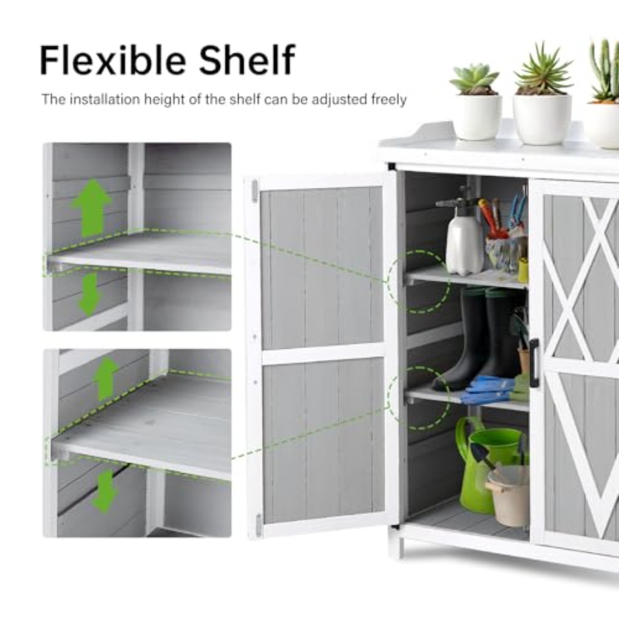 Outdoor Potting Bench, Garden  - Woodworking Workbench 评论和价格